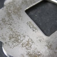 Vintage Etched Belt Buckle Alpaca Mexico