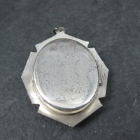 Vintage Sterling Blue Guilloche Enamel Rose Locket Pendant