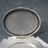 Vintage Sterling Blue Guilloche Enamel Rose Locket Pendant