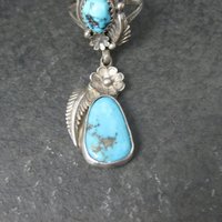 Unusual Southwestern Sterling Turquoise Charm Ring Size 7