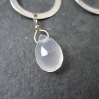 Dainty Sterling Opalite Circle Earrings