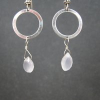 Dainty Sterling Opalite Circle Earrings