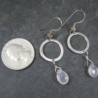 Dainty Sterling Opalite Circle Earrings