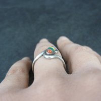 Dainty Southwestern Sterling Inlay Ring New Old Stock Multiple Sizes