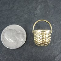 Miniature Vermeil Sterling Silver Woven Basket
