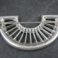 Vintage Aqua & Clear Rhinestone Brooch