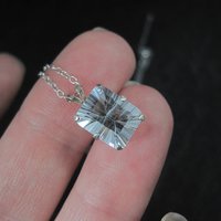 Simple Sterling White Topaz Solitaire Pendant Necklace