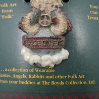 1995 Folk Art Santa Brooch Boyds Bears Folkwear NOS