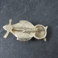 Vintage Tigers Eye Owl Brooch