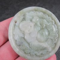 Vintage Nephrite Jade Buddha Pendant