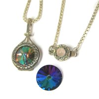 Vintage Sterling Interchangeable Pendant Rose Quartz Chain