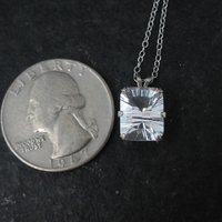 Simple Sterling White Topaz Solitaire Pendant Necklace