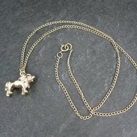 Vintage Gold Plated Lion Pendant Necklace Gum Ball Machine
