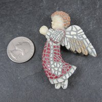 Vintage Angel Brooch Stained Glass Look