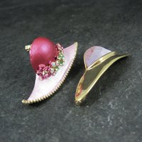 Lot of 2 Ladies Hats Brooches Estate