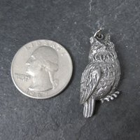 Vintage Pewter Owl Pendant Charm