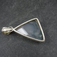 Vintage Sterling Moss Agate Pendant