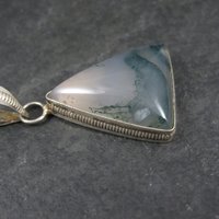 Vintage Sterling Moss Agate Pendant