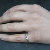 Sterling Ruby Red Crystal Band Ring Sizes 4 and 6 Available New Old Stock
