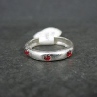 Sterling Ruby Red Crystal Band Ring Sizes 4 and 6 Available New Old Stock