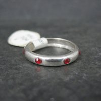 Sterling Ruby Red Crystal Band Ring Sizes 4 and 6 Available New Old Stock