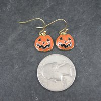 Enamel Jack O Lantern Pumpkin Earrings