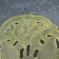 Vintage Carved Translucent Jadeite Moth Pendant Medallion