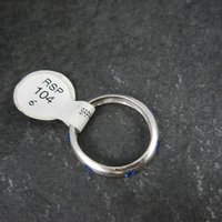 Sterling Sapphire Blue Crystal Band Ring Sizes 4 and 6 Available New Old Stock