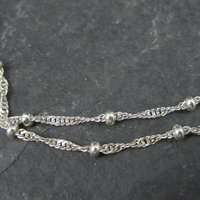 Italian Sterling Singapore Bead Necklace Chain Available in 20 & 30 Inches Estate Jewelry
