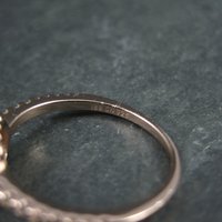 Rose Gold Vermeil Cz Halo Ring Size 8 Estate Sterling Silver