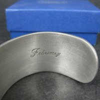 February Flower Birthday Cuff Bracelet Salisbury Pewter 6.5 Inches