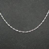 Italian Sterling Singapore Bead Necklace Chain Available in 20 & 30 Inches Estate Jewelry