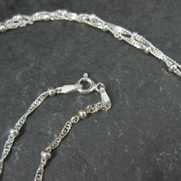 Italian Sterling Singapore Bead Necklace Chain Available in 20 & 30 Inches Estate Jewelry