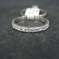 Sterling Cz Bridal Wedding Set Size 10 NOS