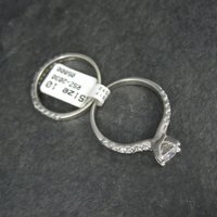 Sterling Cz Bridal Wedding Set Size 10 NOS