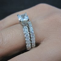 Sterling Cz Bridal Wedding Set Size 10 NOS