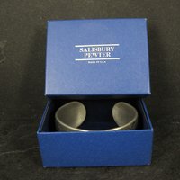 February Flower Birthday Cuff Bracelet Salisbury Pewter 6.5 Inches
