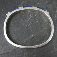 Sodalite Bangle Bracelet Vintage Sterling Mexican Silver