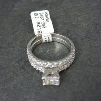 Sterling Cz Bridal Wedding Set Size 10 NOS