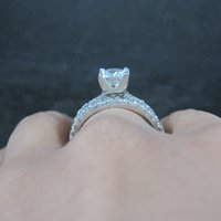 Sterling Cz Bridal Wedding Set Size 10 NOS