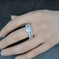 Sterling Cz Bridal Wedding Set Size 10 NOS