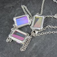 Arora Borealis Statement Necklace Estate Sterling Silver 25 Inches