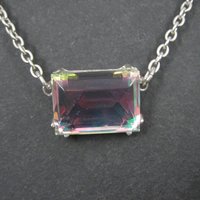 Arora Borealis Statement Necklace Estate Sterling Silver 25 Inches