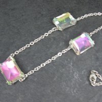 Arora Borealis Statement Necklace Estate Sterling Silver 25 Inches