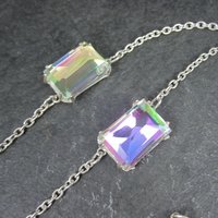 Arora Borealis Statement Necklace Estate Sterling Silver 25 Inches