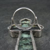 Huge Vintage Pixie Turquoise Cross Ring Size 7.5