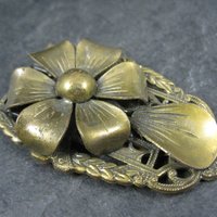 Vintage Brass Flower Dress Clip