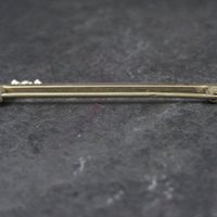 Estate Krementz 14K Faux Diamond Bar Brooch