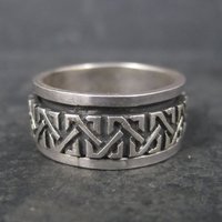 Vintage Sterling Celtic Spinner Worry Ring Size 6