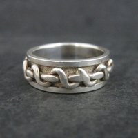 Vintage Sterling Worry Spinner Band Ring Size 9.5